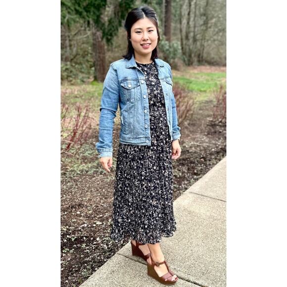 Baltic Born Belfast Pleated Midi Dress Size XL in Black Floral - Picture 5 of 15